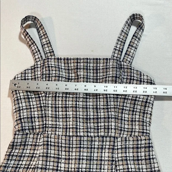 Abercrombie & Fitch Tweed plaid Navy and White Mini Dress - Picture 11 of 14